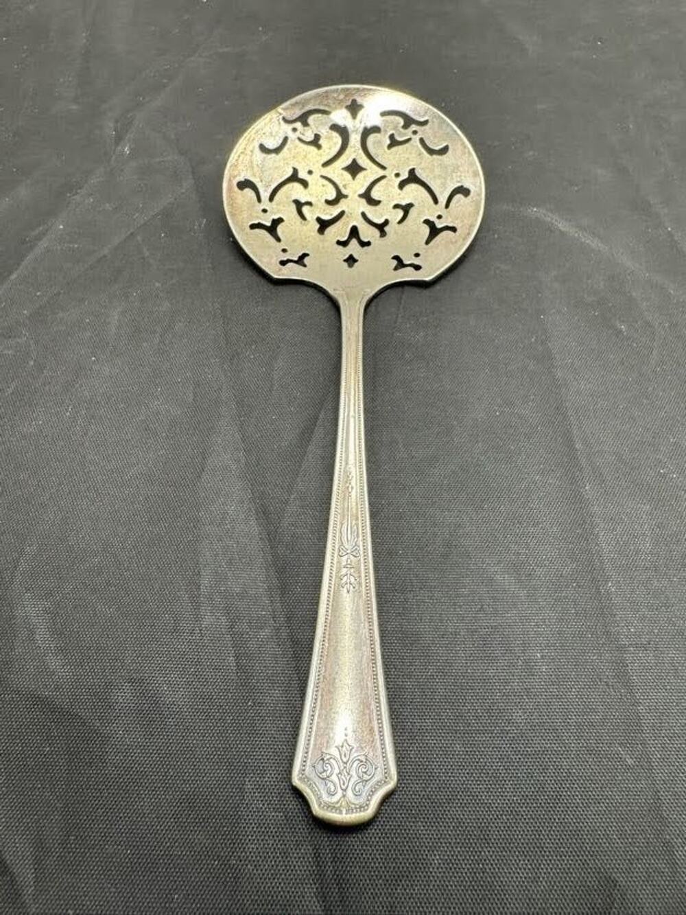 Vtg Vernon Silver Plate Tomato Server Pierced Floral Scroll Romford Pattern 7"